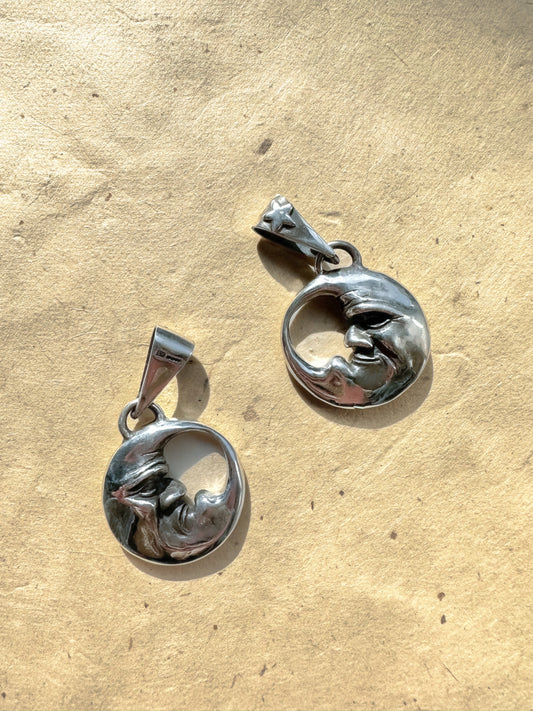 Double Sided Moon Face Pendant