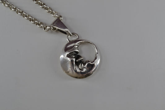 Double Sided Moon Face Pendant